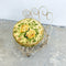 1960's Mid Century Wrought Iron Stool With Vinyl Rose Pattern Seat