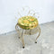 1960's Mid Century Wrought Iron Stool With Vinyl Rose Pattern Seat