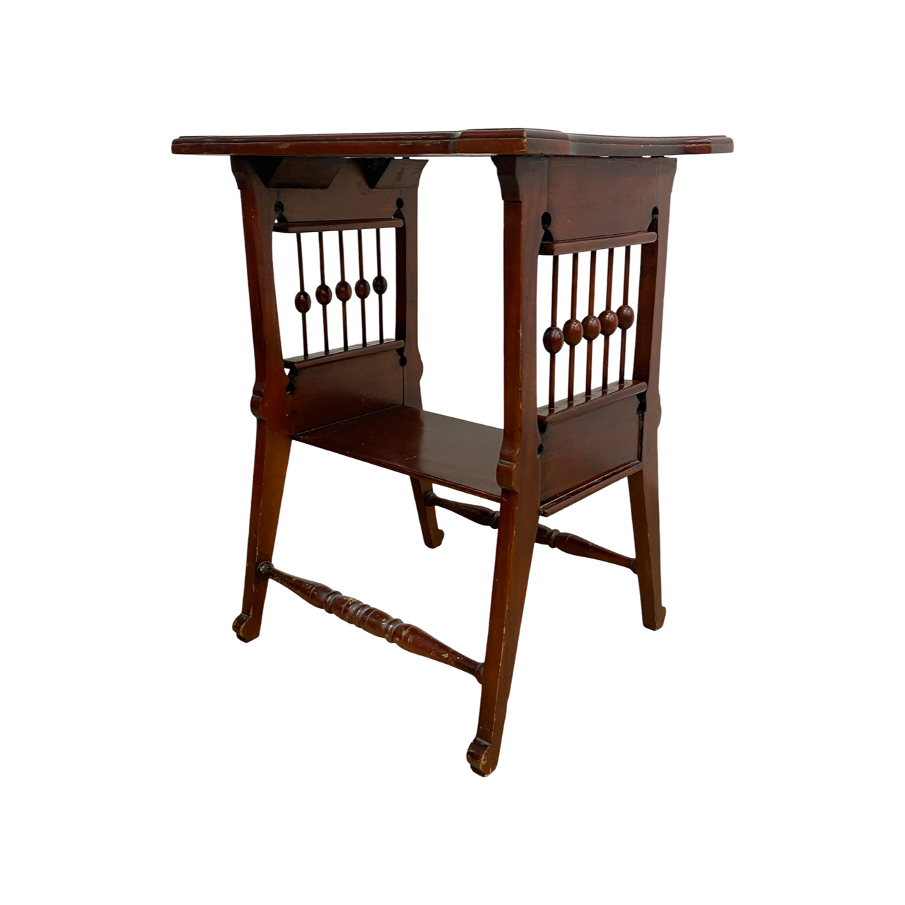 Antique Arts And Crafts Maple Side Table With Stung 'Beads' Detail