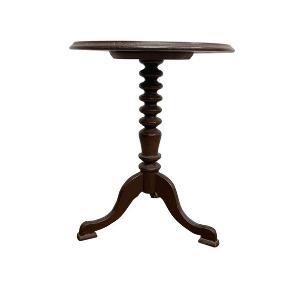 Antique Early 20th Century Bobbin Turned Trifoot Australian Cedar WineSide Table