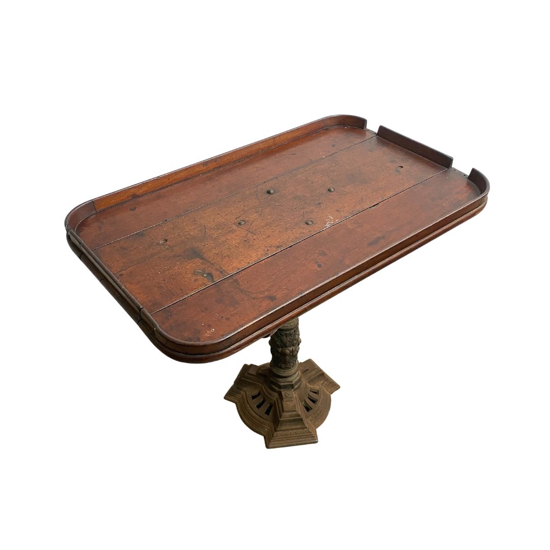 Antique Victorian Folding Pedestal Side Table