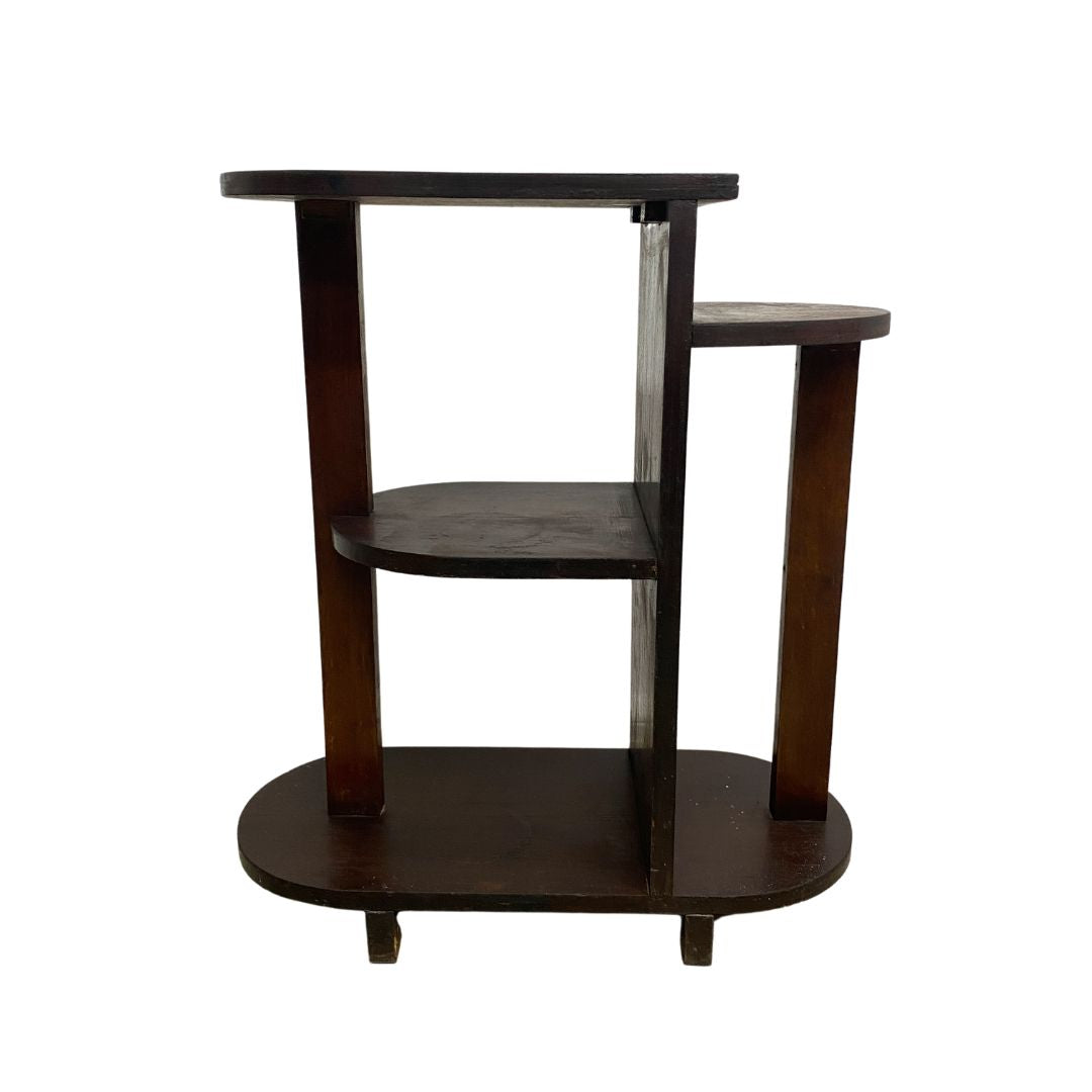 Art Deco Compact Tiered Side Table Shelf