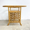 Rattan Cane Console or Side Table with Glass Inset Top