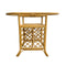 Rattan Cane Console or Side Table with Glass Inset Top