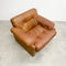 Coronado Lounge Armchair In Tan Leather By Tobia Scarpa For B&B Italia c1960s