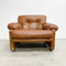Coronado Lounge Armchair In Tan Leather By Tobia Scarpa For B&B Italia c1960s