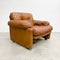 Coronado Lounge Armchair In Tan Leather By Tobia Scarpa For B&B Italia c1960s