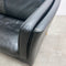 Danish Black Leather Two Seater Lounge