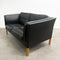 Danish Black Leather Two Seater Lounge