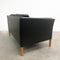 Danish Black Leather Two Seater Lounge