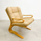 Mid Century Norwegian "Kengu" Leather And Bentwood Armchair