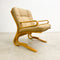 Mid Century Norwegian "Kengu" Leather And Bentwood Armchair
