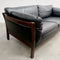 Danish Two Seater Black Leather Sofa