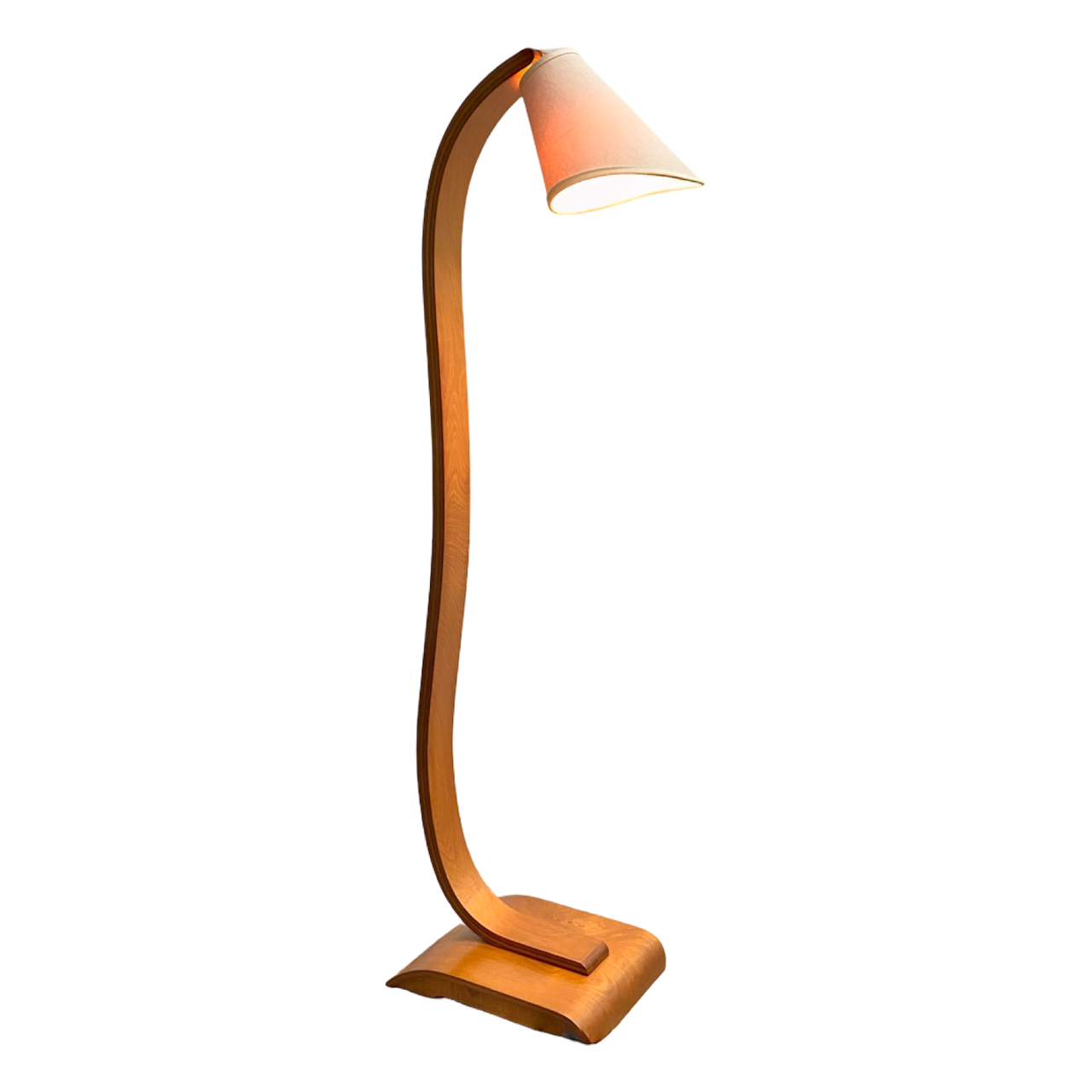 Rare Early Mid Century Australian Queensland Maple Bent Wood Standard Floor Lamp 1950s