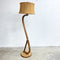 Early Mid Century Rattan Cane Floor Lamp 1950s