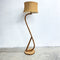 Early Mid Century Rattan Cane Floor Lamp 1950s