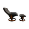 Ecornes Norwegian Stressless Leather Recliner Armchair With Footstool