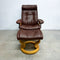 Ecornes Norwegian Stressless Leather Recliner Armchair With Footstool