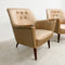Pair Mid Century Australian 1960s Rose Gold Satin Look Vinyl Armchairs