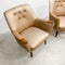 Pair Mid Century Australian 1960s Rose Gold Satin Look Vinyl Armchairs