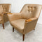Pair Mid Century Australian 1960s Rose Gold Satin Look Vinyl Armchairs
