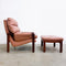Mid Century Tessa T21 Armchair Salmon Pink With Footstool