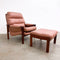Mid Century Tessa T21 Leather Armchair With Footstool