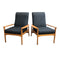 Fler 'Flermark' Mid Century Navy Blue Upholstered Armchair