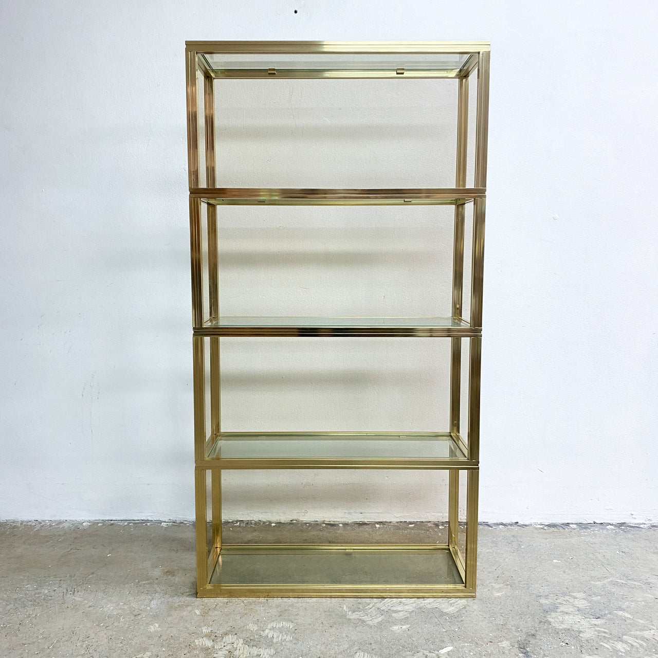 French Mid Century 5 Tiered Glass Shelves By Pierre Vandal