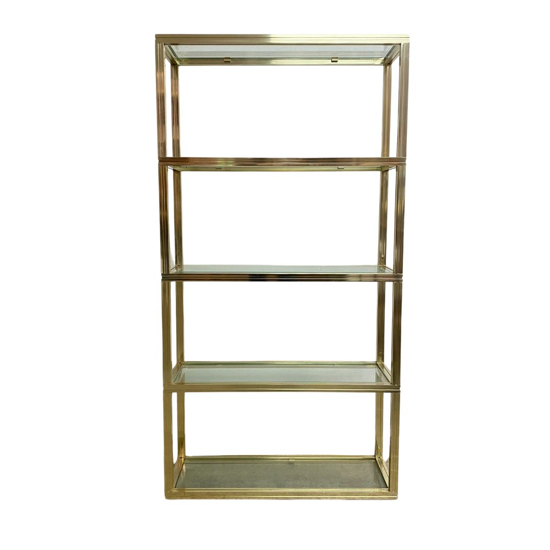 French Mid Century 5 Tiered Glass Shelves By Pierre Vandel