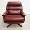 Mid Century Tessa Burgundy Leather Swivel Armchair