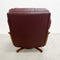 Mid Century Tessa Burgundy Leather Swivel Armchair