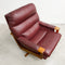 Mid Century Tessa Burgundy Leather Swivel Armchair