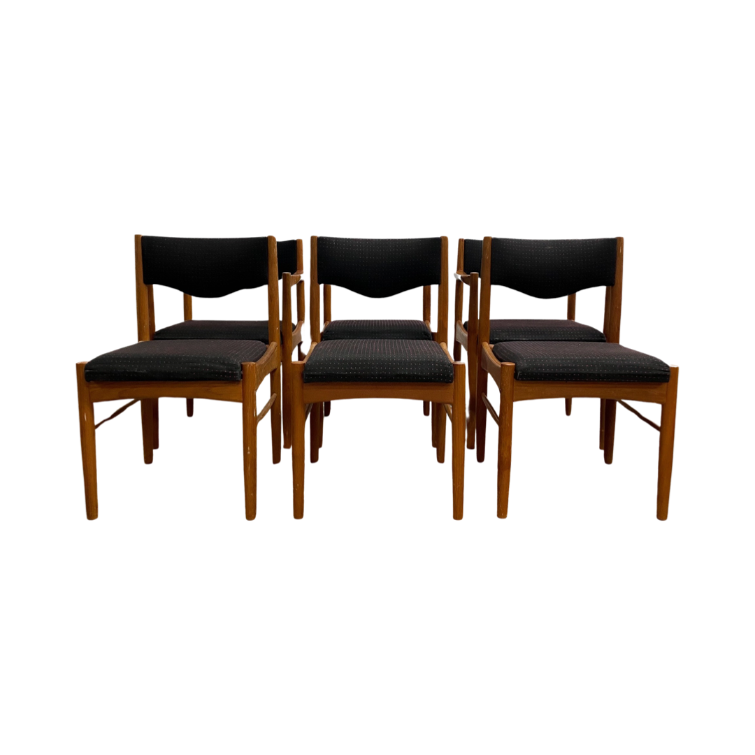 Set Of  Six Mid Century Retro Dining Chairs