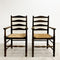 Set Of 6 Classic English Oak Ladderback Rush Dining Chairs