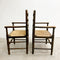 Set Of 6 Classic English Oak Ladderback Rush Dining Chairs