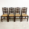 Set Of 6 Classic English Oak Ladderback Rush Dining Chairs