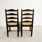 Set Of 6 Classic English Oak Ladderback Rush Dining Chairs