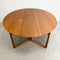 Rare Mid Century Solid Teak Danish Drop Side Gate Leg Dining Table - Restored