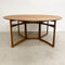 Rare Mid Century Solid Teak Danish Drop Side Gate Leg Dining Table - Restored