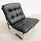 Mid Century Ingmar Relling Black Leather Armchair Chair