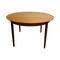 Mid Century Danish Teak Round Dining Table With Two Extension Leafs