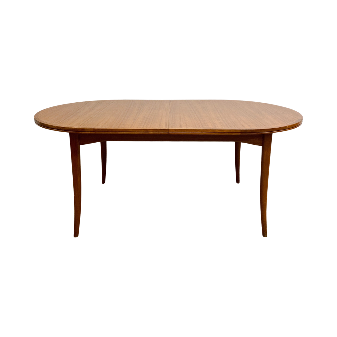 Mid Century Parker Teak Oval Extension Dining Table