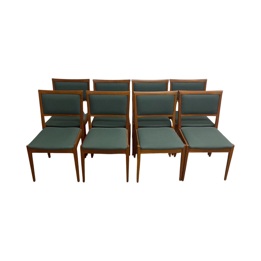Set Of 8 Parker Teak Dining Chairs 1980s