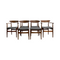 Set of 6 Mid Century Spade Back Dining Chairs