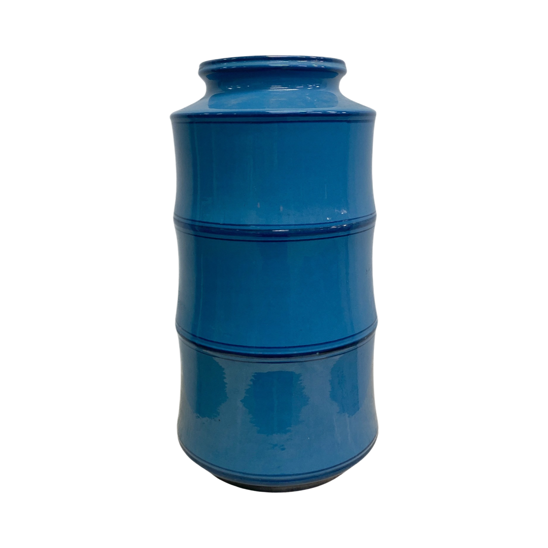 Large Mid Century Danish Blue Vase By Knabstrup Studio