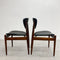 Set Of 6 Berryman Mid Century Black Vinyl Dining Chairs