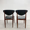 Set Of 6 Berryman Mid Century Black Vinyl Dining Chairs