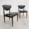 Set Of 6 Berryman Mid Century Black Vinyl Dining Chairs