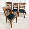 Six Art Deco Mahogany Framed Ladder Back Dining Chairs - New Upholstery